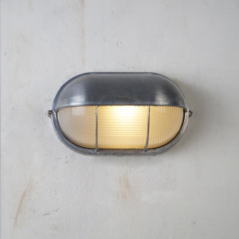 Aluminum Outdoor Bulkhead Wall Sconce with Sealed Glass | Weather-Resistant Light