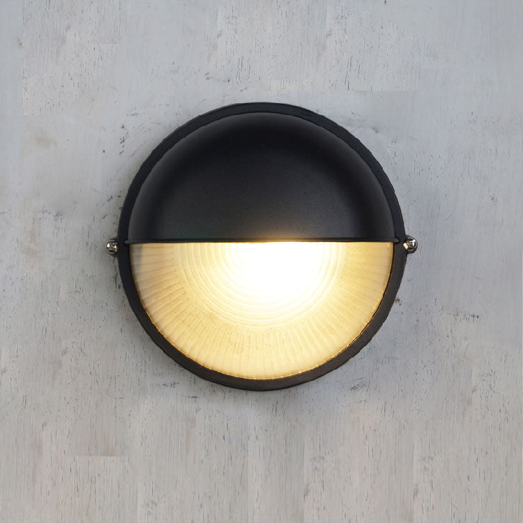 Aluminum Outdoor Bulkhead Wall Sconce with Sealed Glass | Weather-Resistant Light