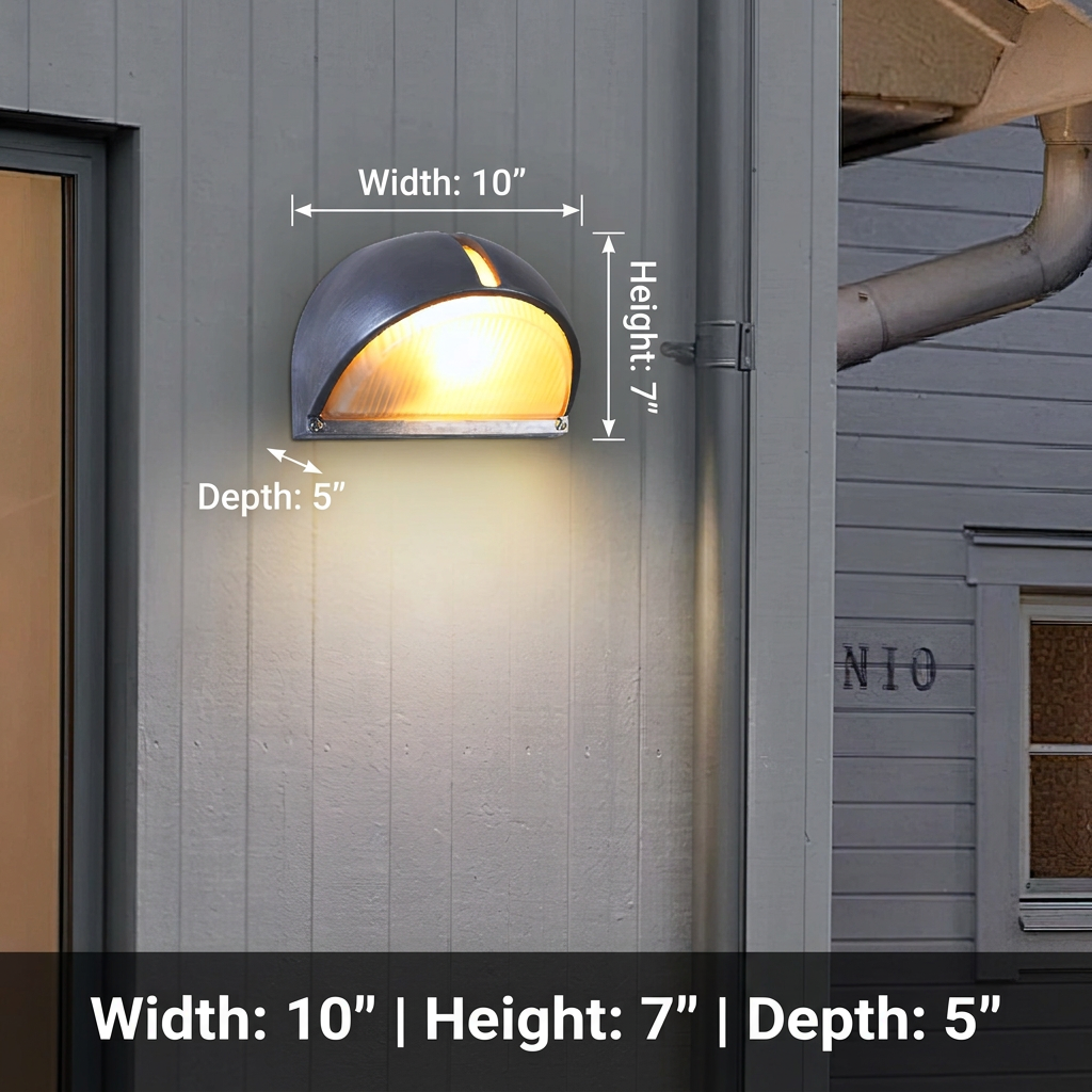 Aluminum Outdoor Bulkhead Wall Sconce with Sealed Glass | Weather-Resistant Light