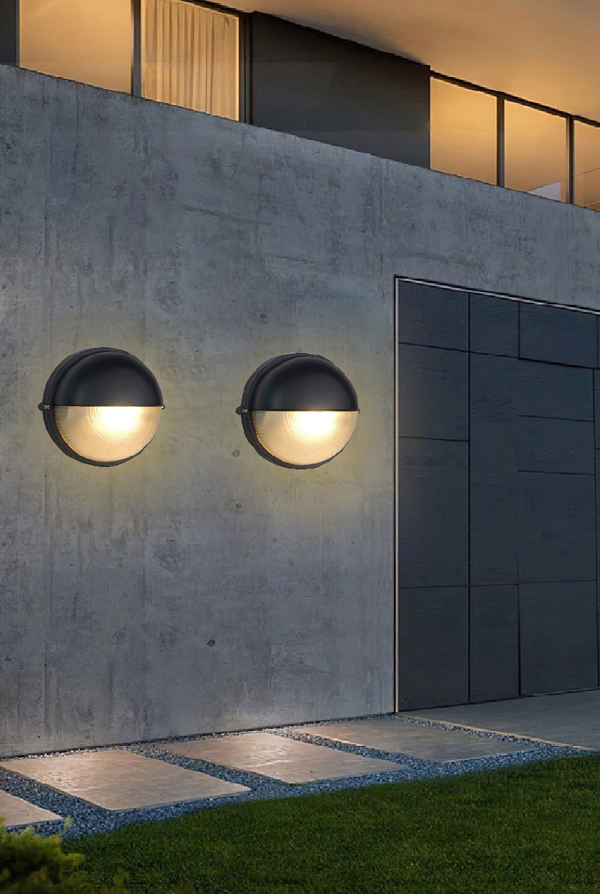 Aluminum Outdoor Bulkhead Wall Sconce with Sealed Glass | Weather-Resistant Light