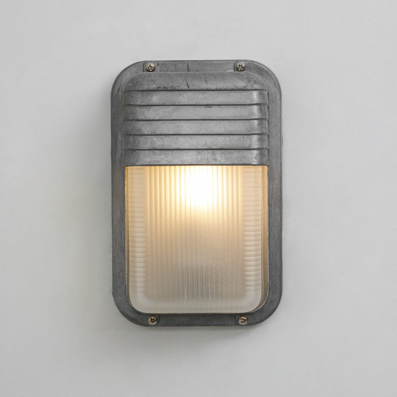 Aluminum Outdoor Bulkhead Wall Sconce with Sealed Glass | Weather-Resistant Light