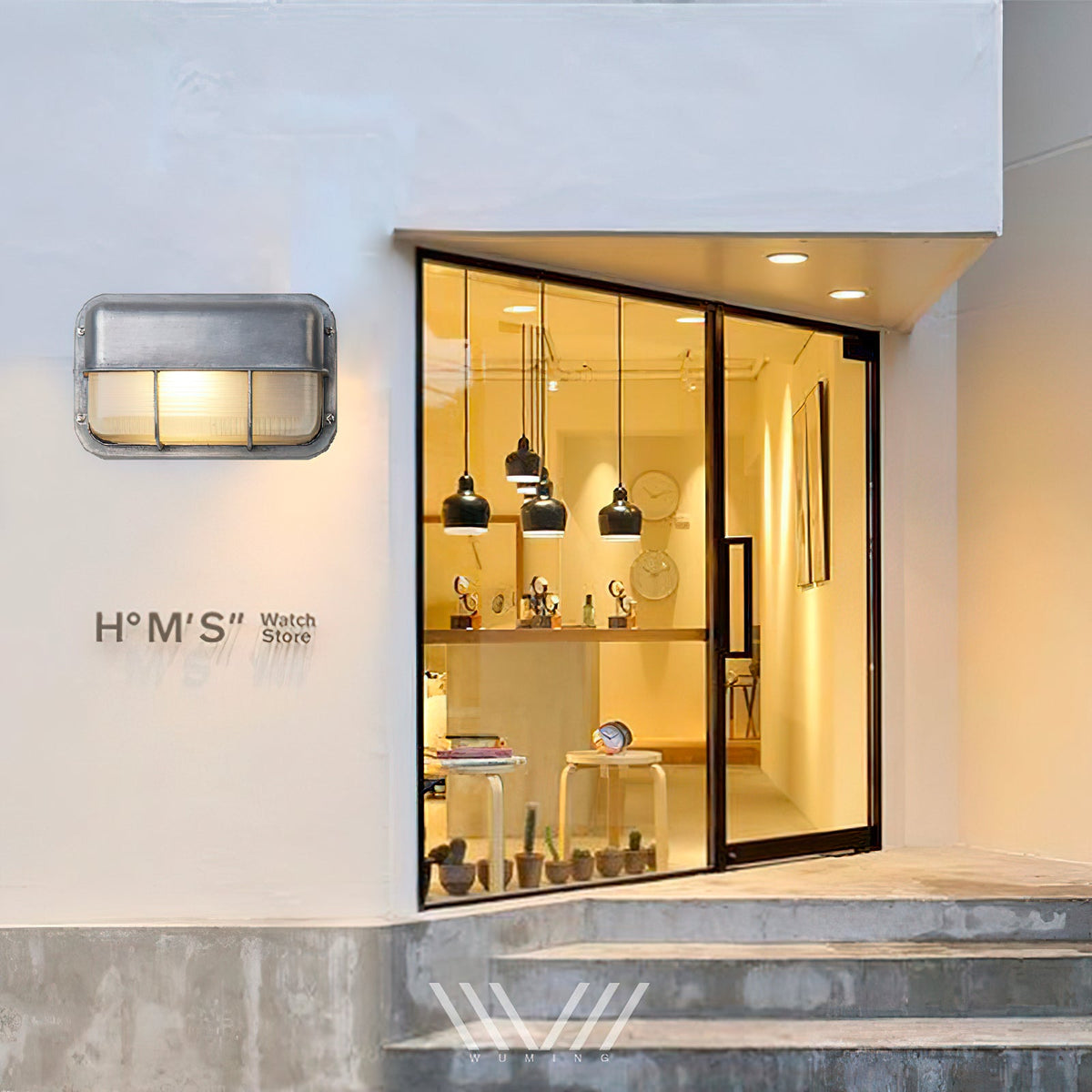 Aluminum Outdoor Bulkhead Wall Sconce with Sealed Glass | Weather-Resistant Light