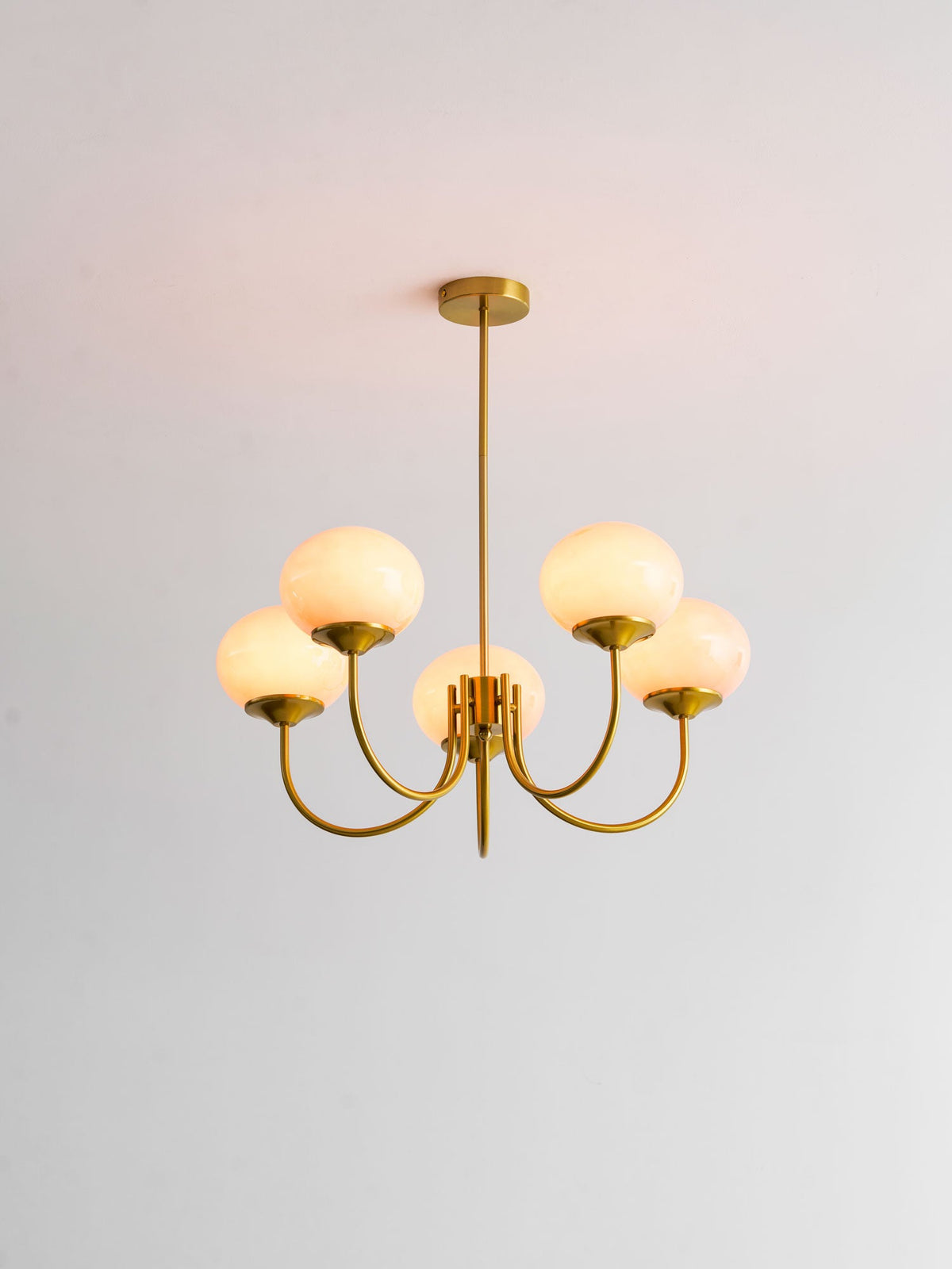 Marshmallow | Modern Glass Bubble Chandelier with Hand-Sprayed Pink Shades