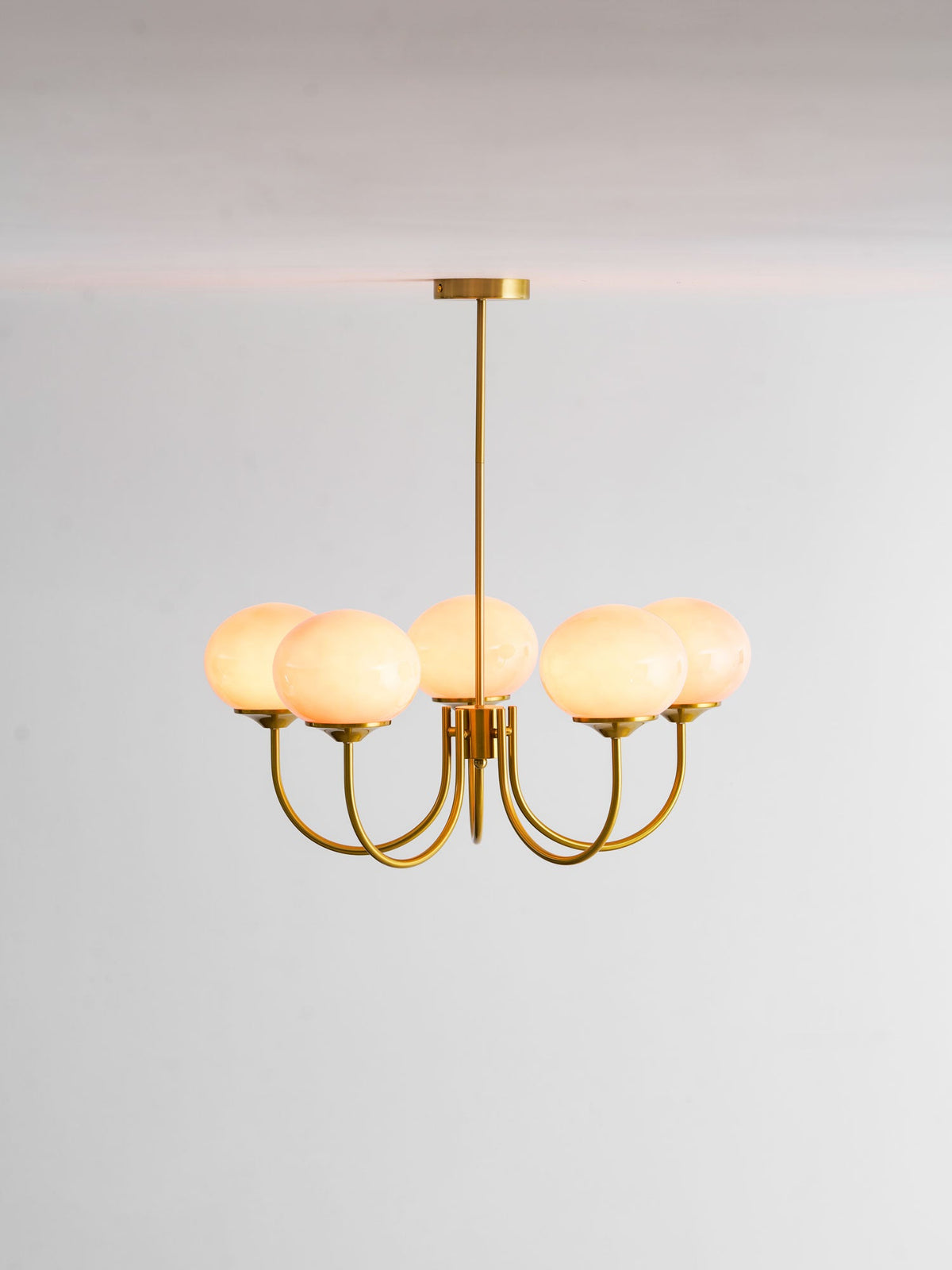 Marshmallow | Modern Glass Bubble Chandelier with Hand-Sprayed Pink Shades