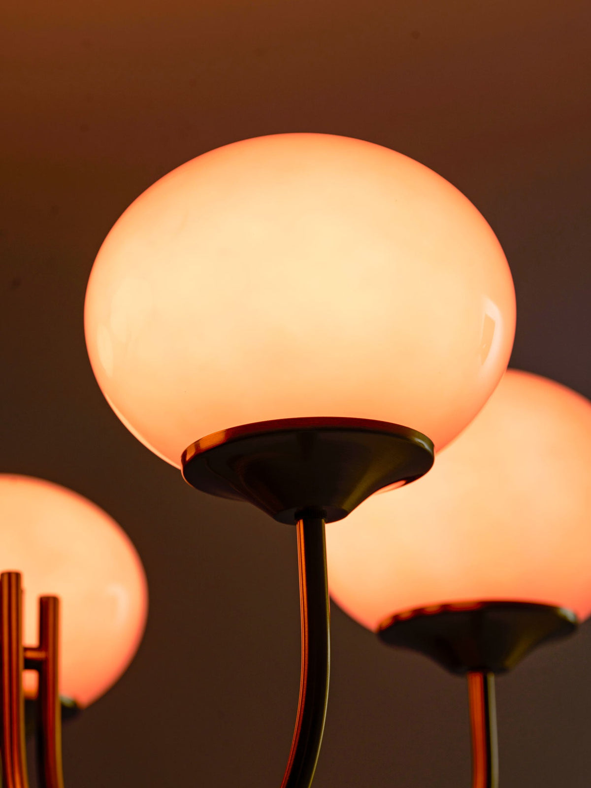 Marshmallow | Modern Glass Bubble Chandelier with Hand-Sprayed Pink Shades