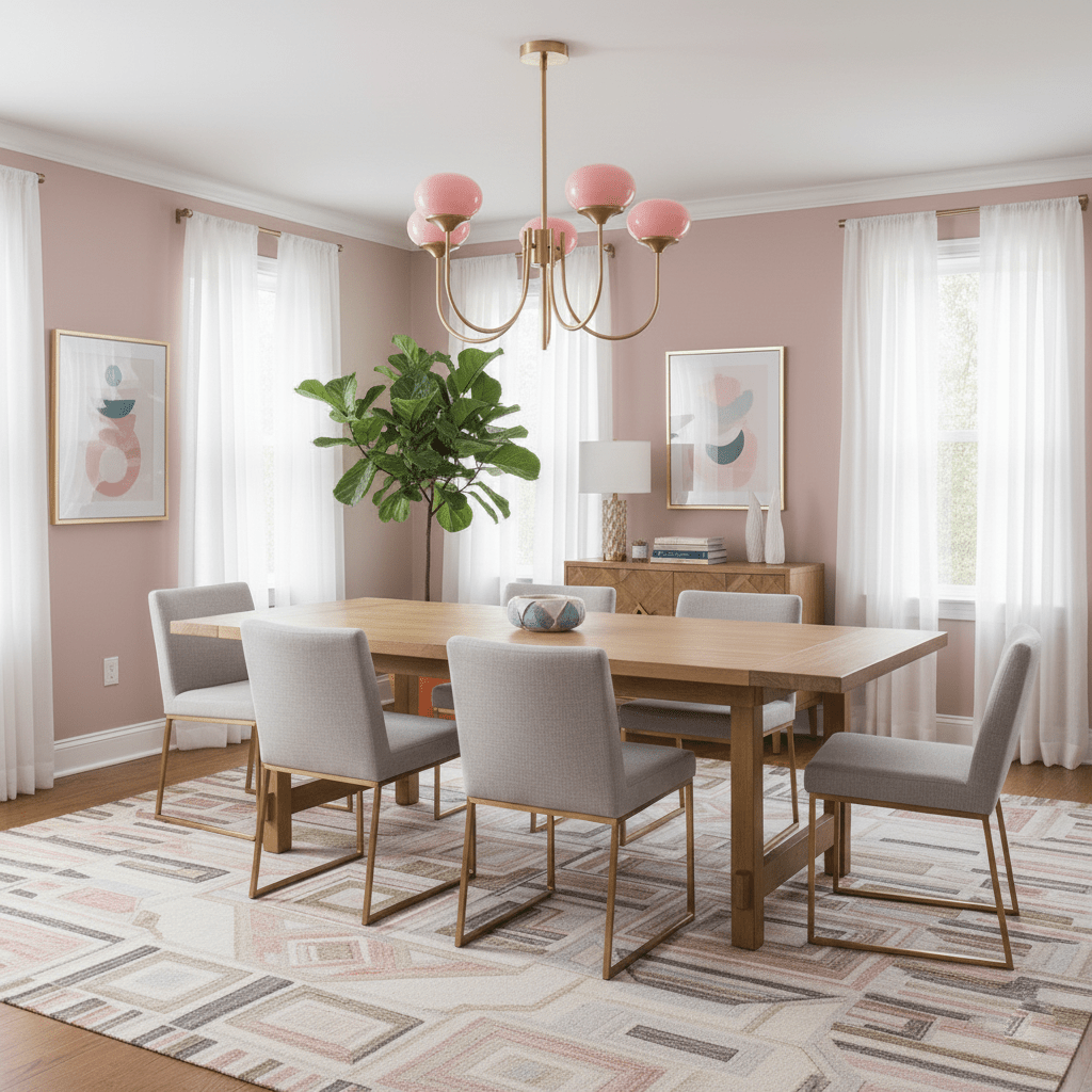 Marshmallow | Modern Glass Bubble Chandelier with Hand-Sprayed Pink Shades