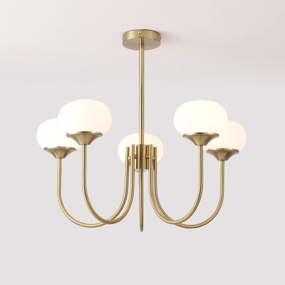 Marshmallow | Modern Glass Bubble Chandelier with Hand-Sprayed Pink Shades