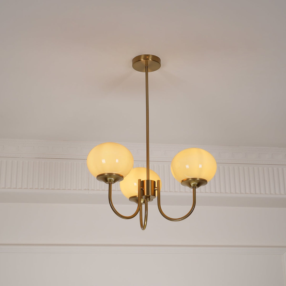 Marshmallow | Modern Glass Bubble Chandelier with Hand-Sprayed Pink Shades