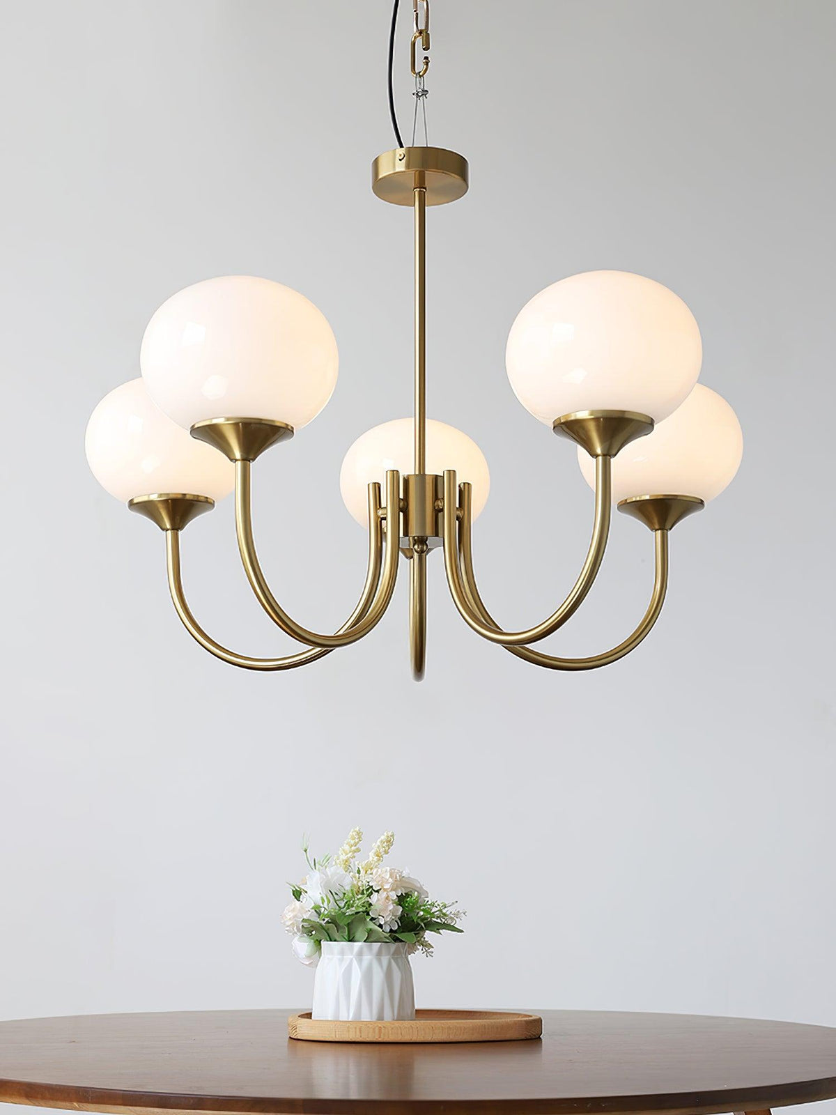 Marshmallow | Modern Glass Bubble Chandelier with Hand-Sprayed Pink Shades