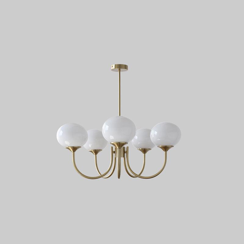 Marshmallow | Modern Glass Bubble Chandelier with Hand-Sprayed Pink Shades