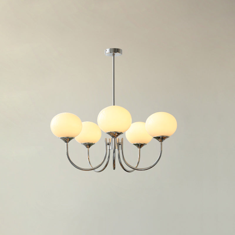 Marshmallow | Modern Glass Bubble Chandelier with Hand-Sprayed Pink Shades