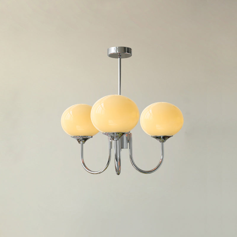 Marshmallow | Modern Glass Bubble Chandelier with Hand-Sprayed Pink Shades