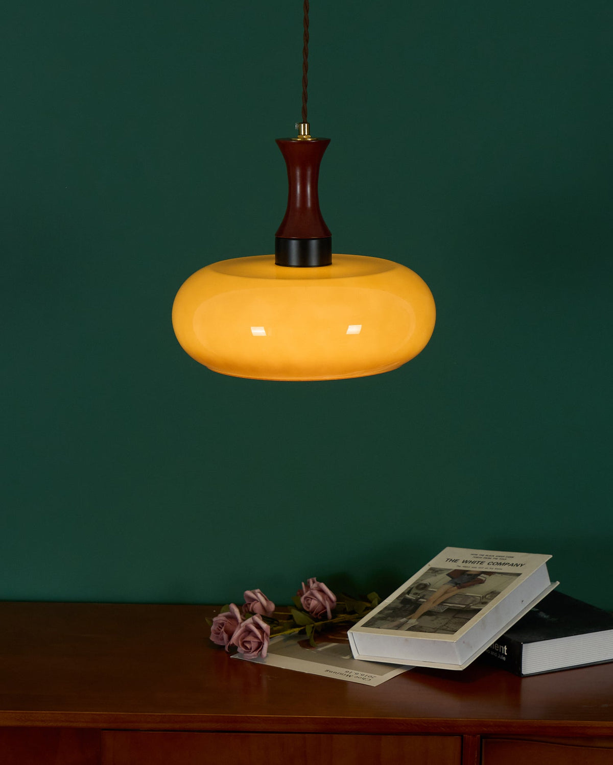 Plug-In Glass Pendant Light with No Hardwiring | Antique Brown Shade for Any Room