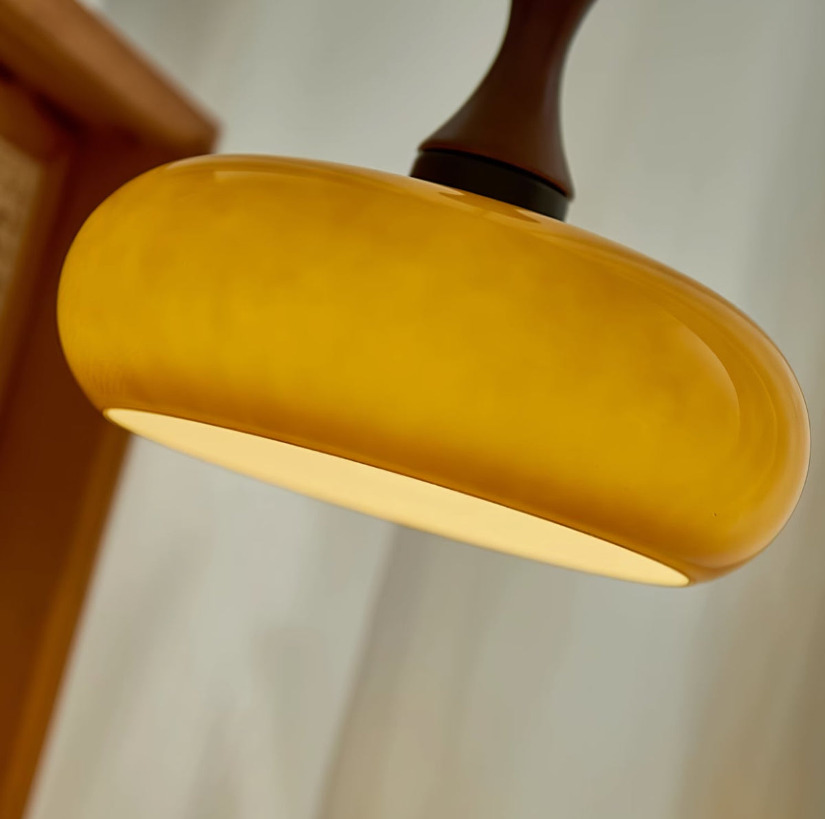 Plug-In Glass Pendant Light with No Hardwiring | Antique Brown Shade for Any Room