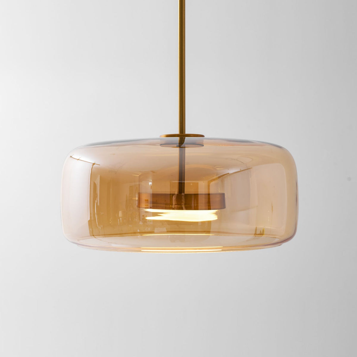 Smokara | Smoked Glass Globe Pendant Lamp with Metal Accents | Light for Kitchen Islands