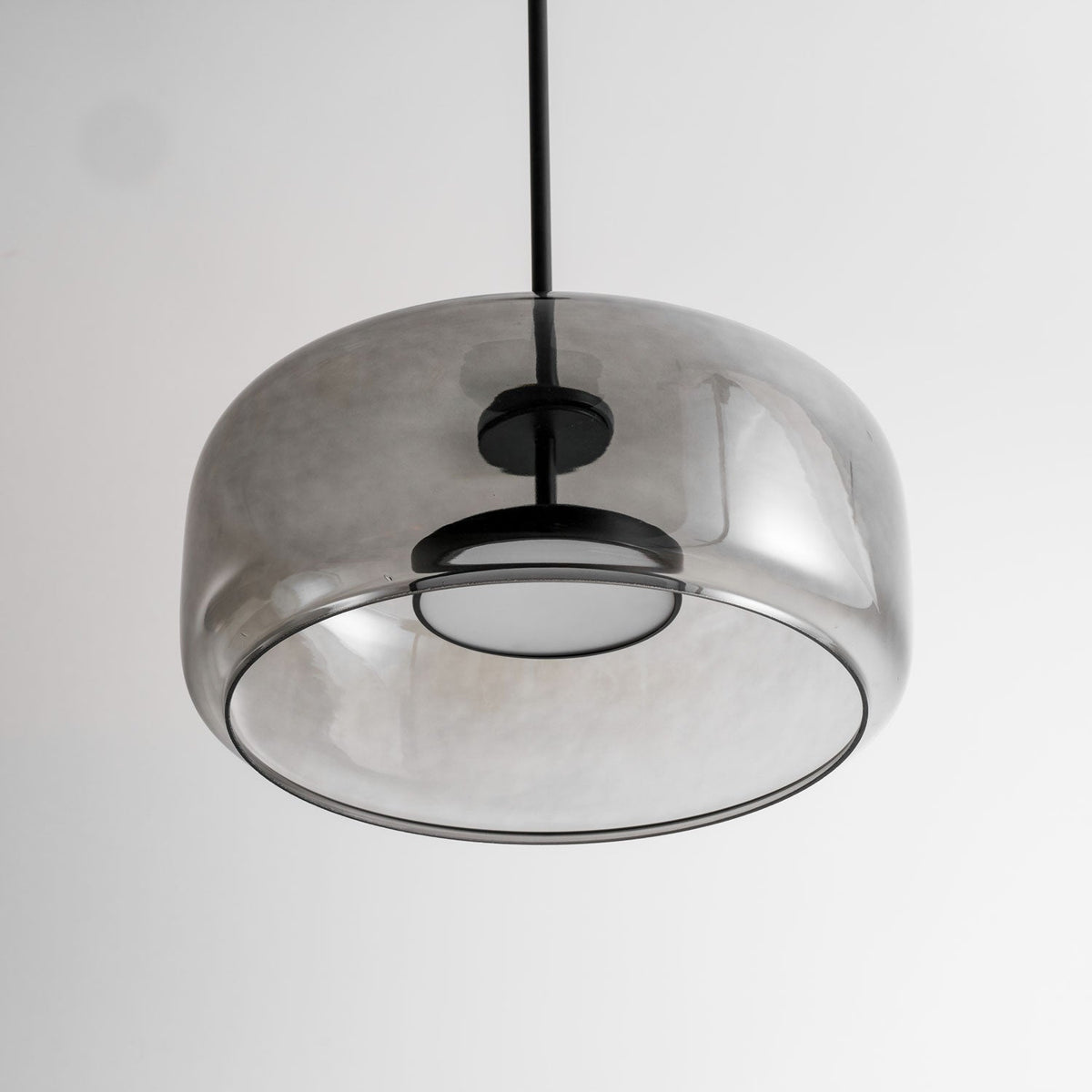 Smokara | Smoked Glass Globe Pendant Lamp with Metal Accents | Light for Kitchen Islands