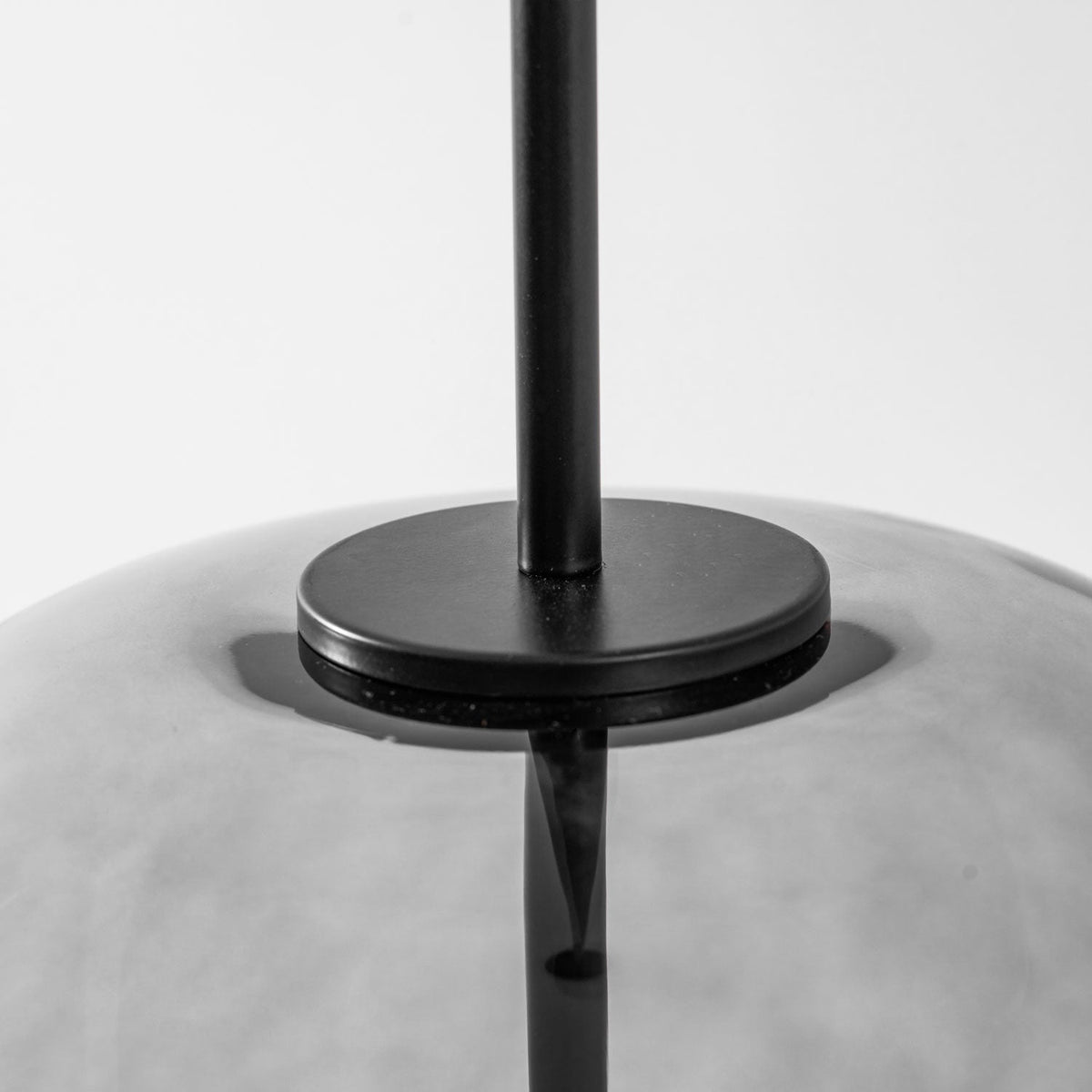 Smokara | Smoked Glass Globe Pendant Lamp with Metal Accents | Light for Kitchen Islands