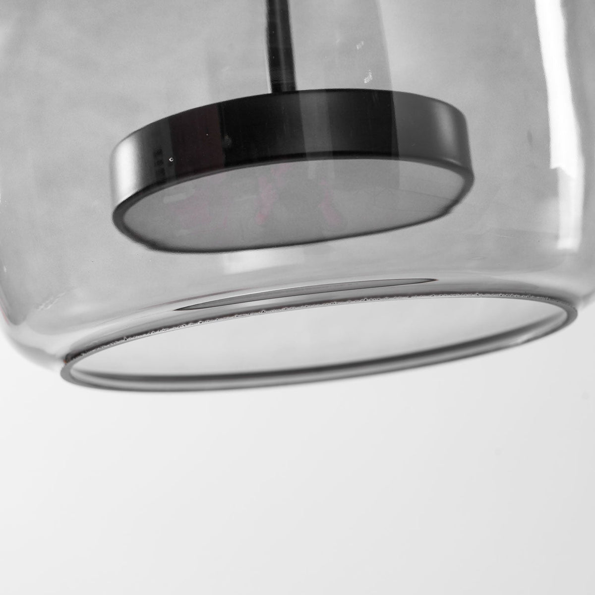 Smokara | Smoked Glass Globe Pendant Lamp with Metal Accents | Light for Kitchen Islands