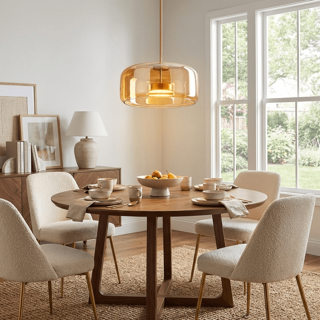 Smokara | Smoked Glass Globe Pendant Lamp with Metal Accents | Light for Kitchen Islands