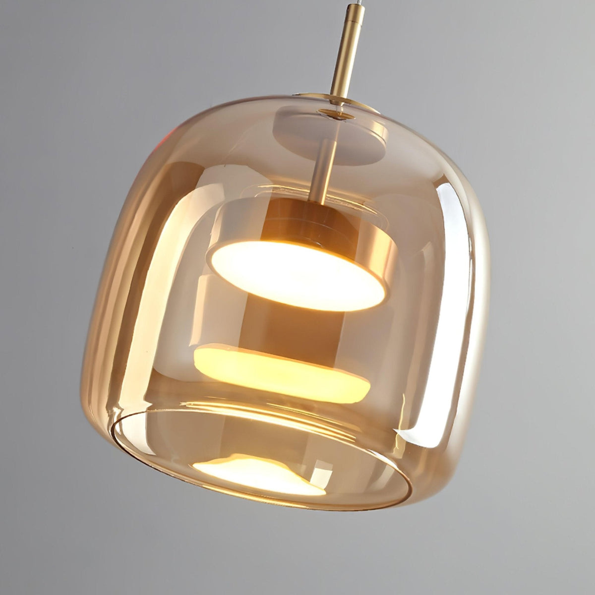 Smokara | Smoked Glass Globe Pendant Lamp with Metal Accents | Light for Kitchen Islands
