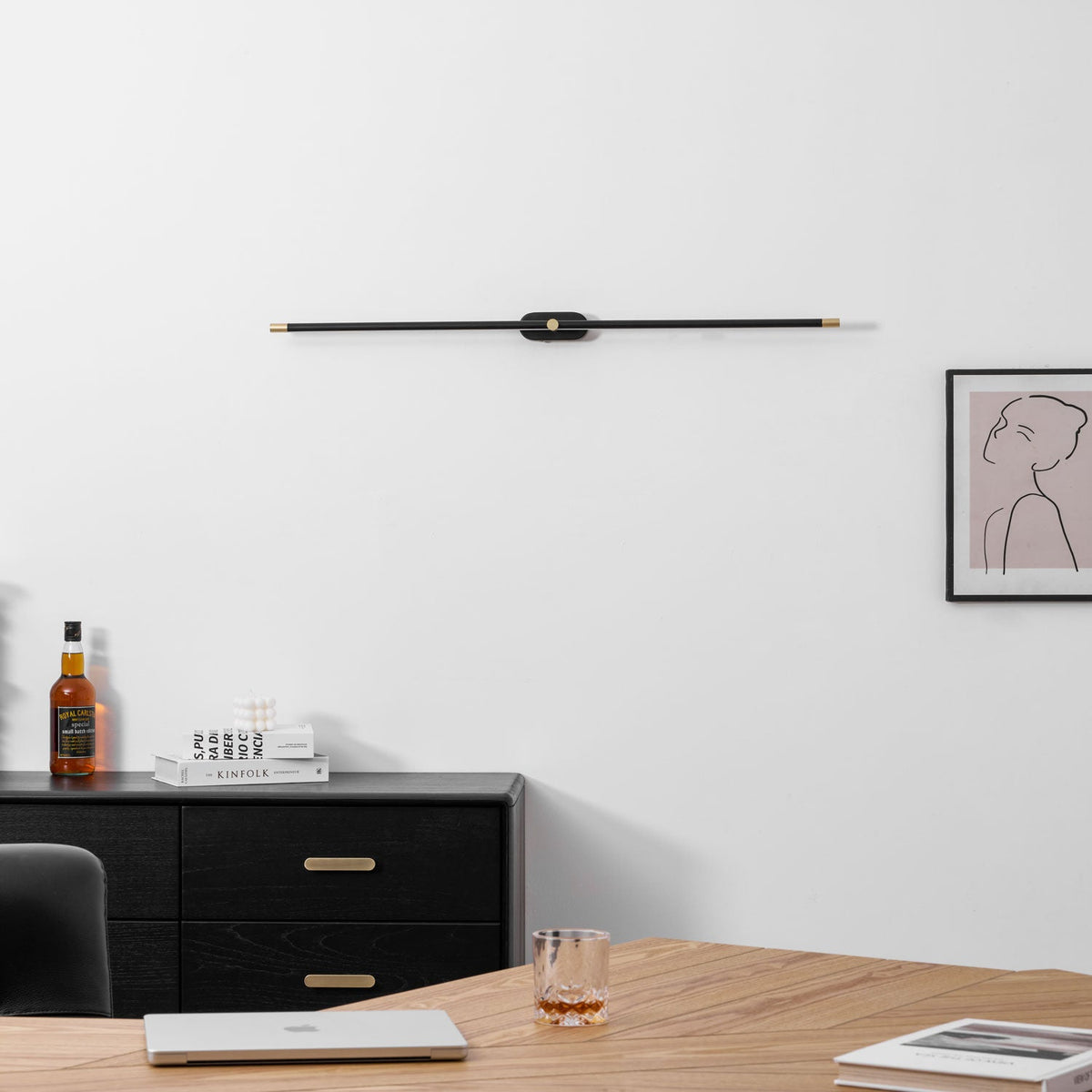 Lumenora | Cordless Linear Wall Lamp with USB Rechargeable Battery and Touch Dimmer