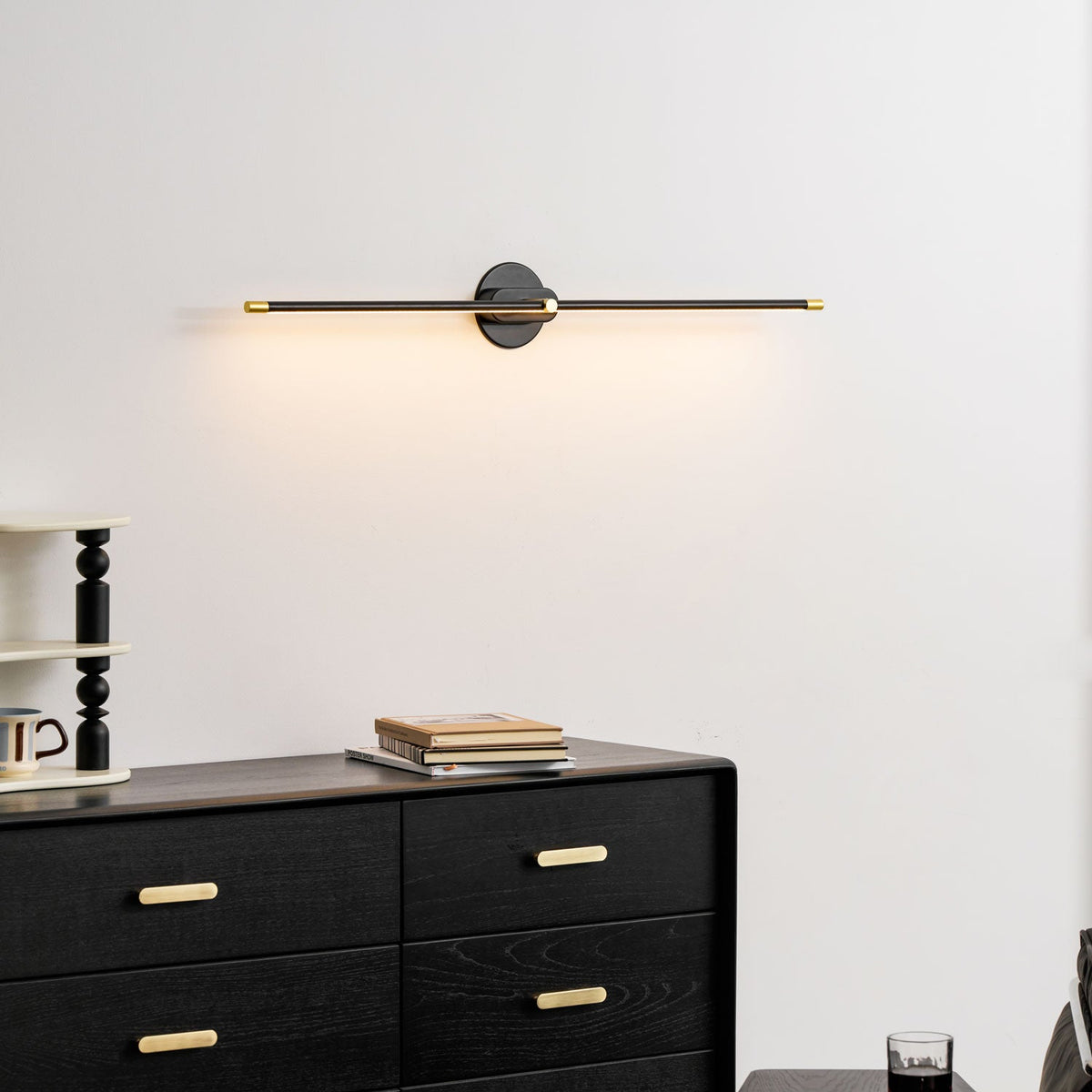 Linora | Linear LED Wall Sconce with Dimmable Warm Light | Metal Vanity Lamp for Mirrors