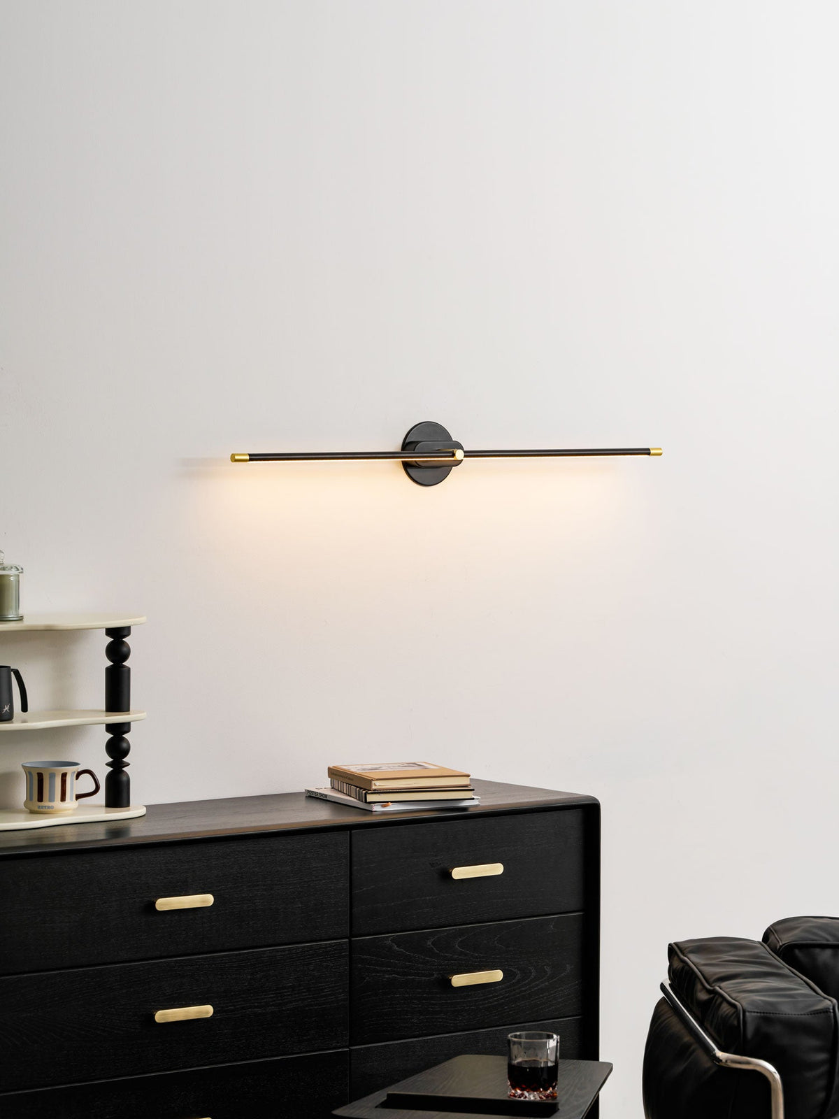 Linora | Linear LED Wall Sconce with Dimmable Warm Light | Metal Vanity Lamp for Mirrors