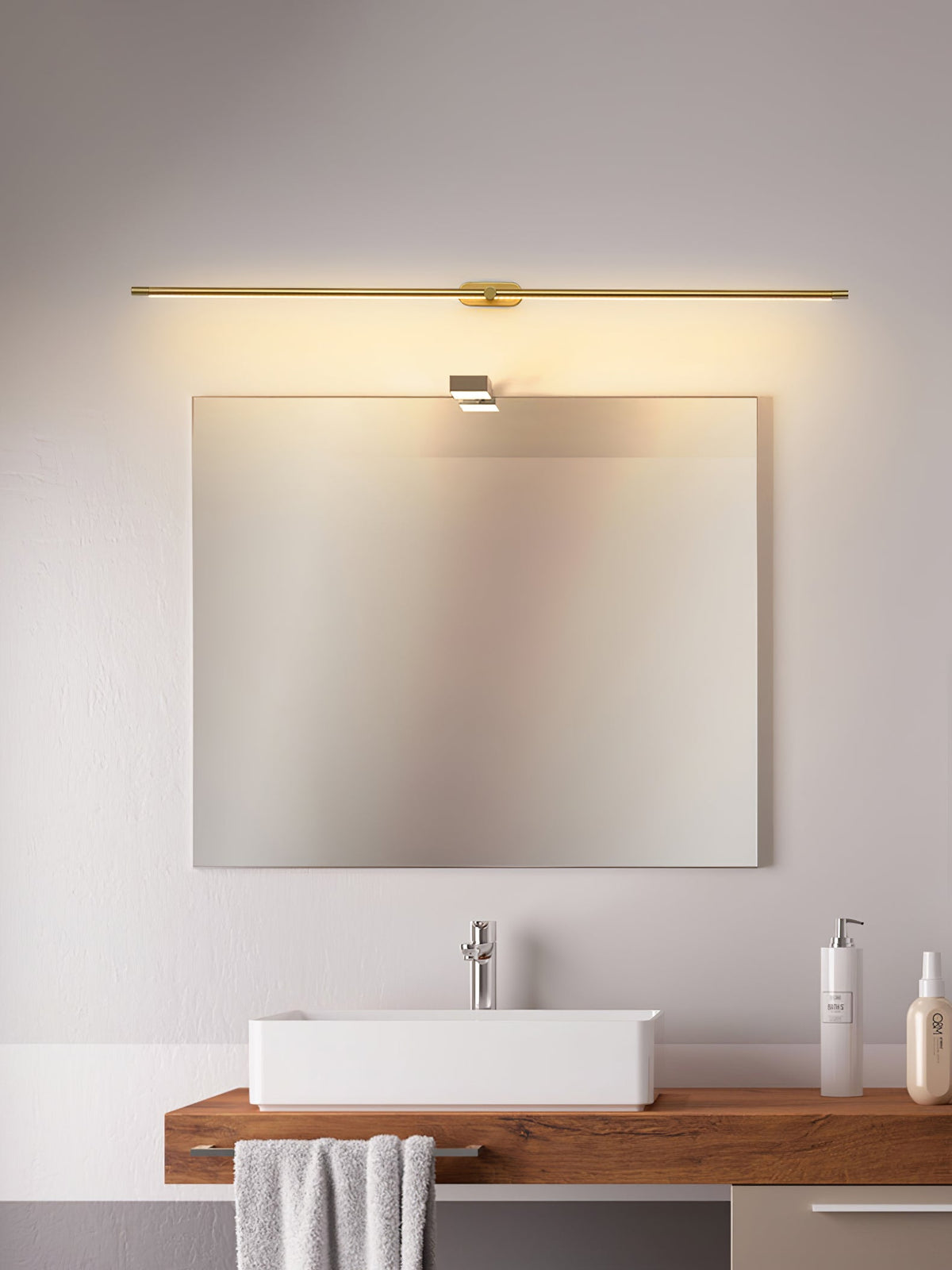 Linora | Linear LED Wall Sconce with Dimmable Warm Light | Metal Vanity Lamp for Mirrors