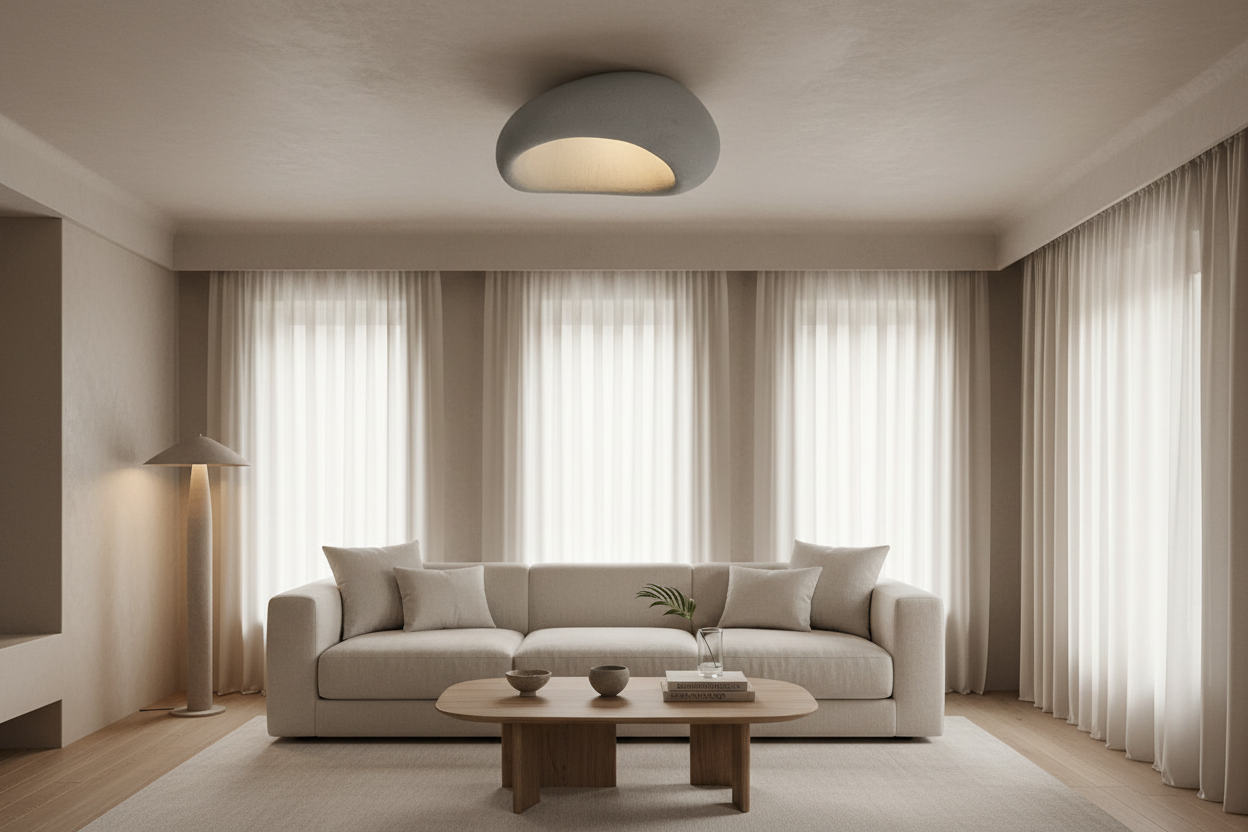 Wabi Sabi Minimalist Ceiling Light Modern Metal Flush Mount Lamp