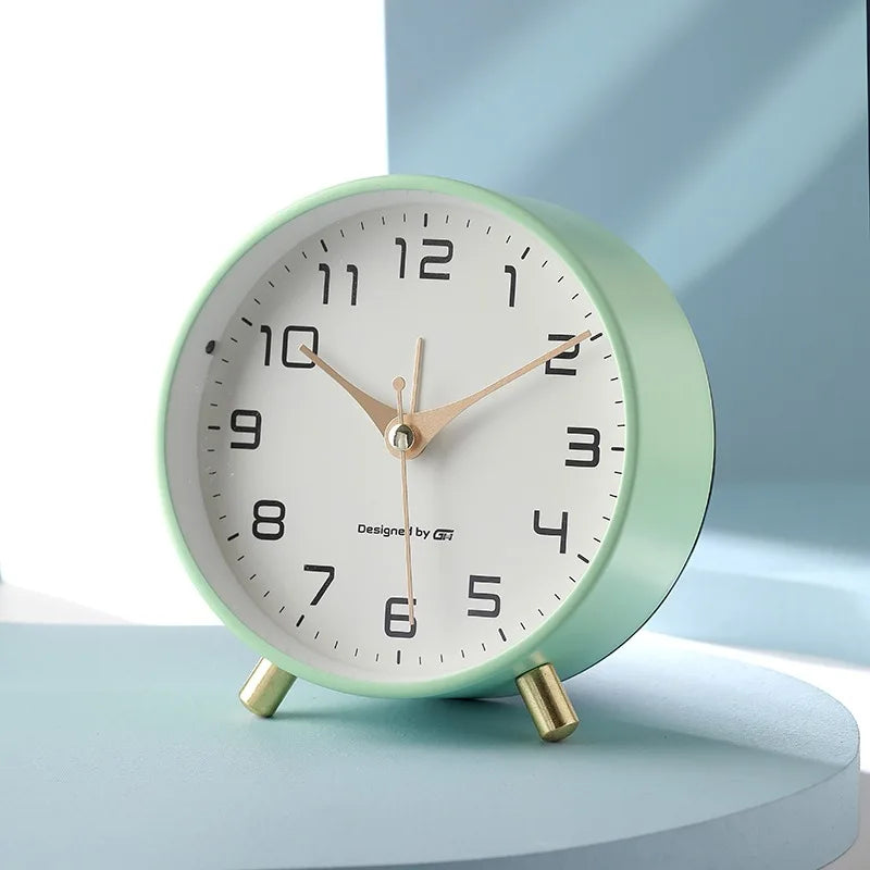 Scandinavian Silent Table Clock Battery Operated Minimalist Desk Clock