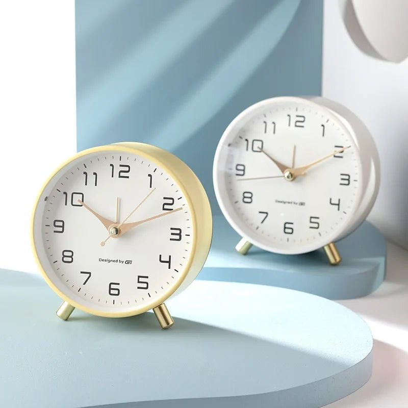 Scandinavian Silent Table Clock Battery Operated Minimalist Desk Clock