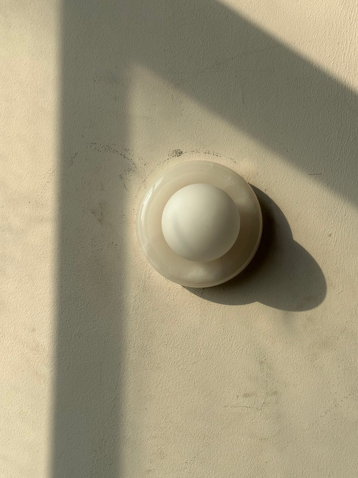 Onyx Halo Series | Natural Onyx Wall Sconce with White Glass Diffuser for Bedside