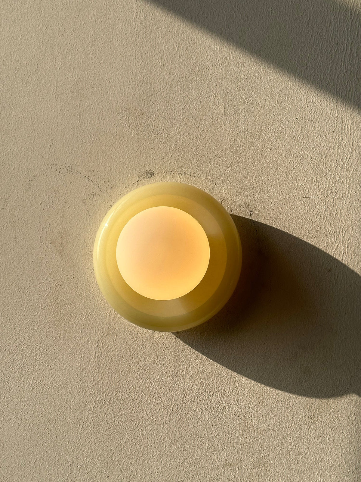 Onyx Halo Series | Natural Onyx Wall Sconce with White Glass Diffuser for Bedside