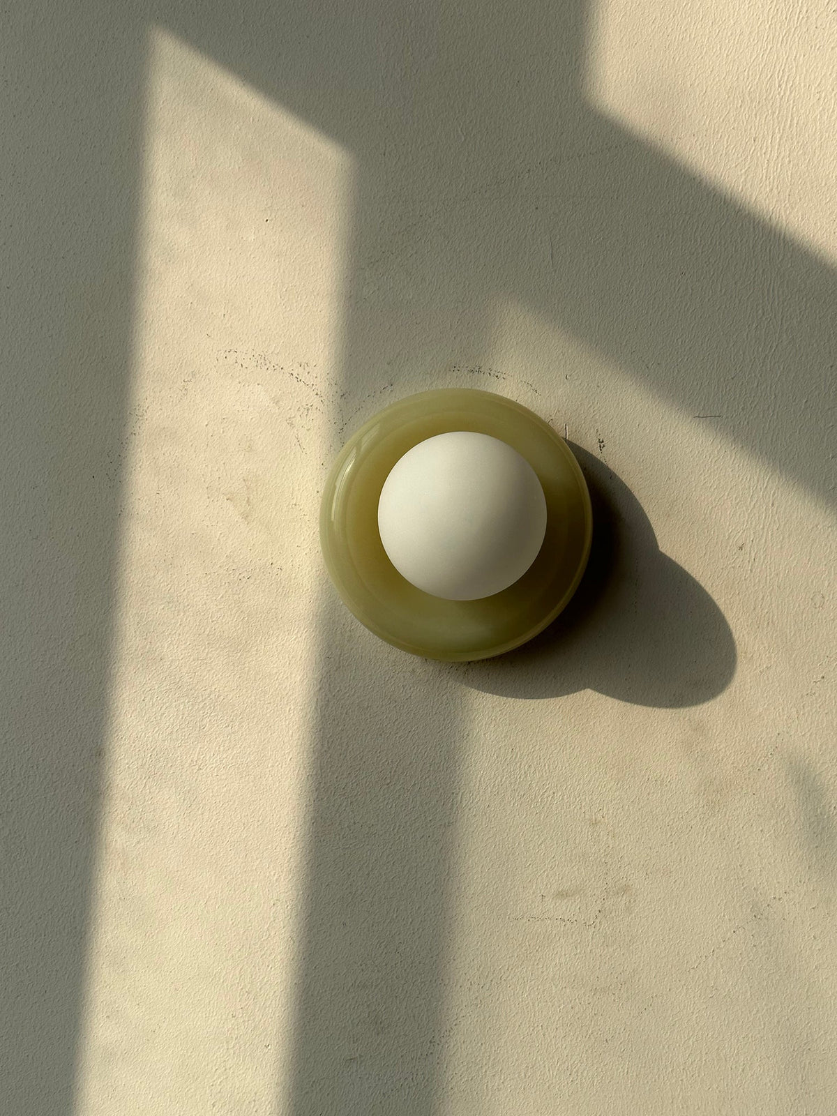 Onyx Halo Series | Natural Onyx Wall Sconce with White Glass Diffuser for Bedside