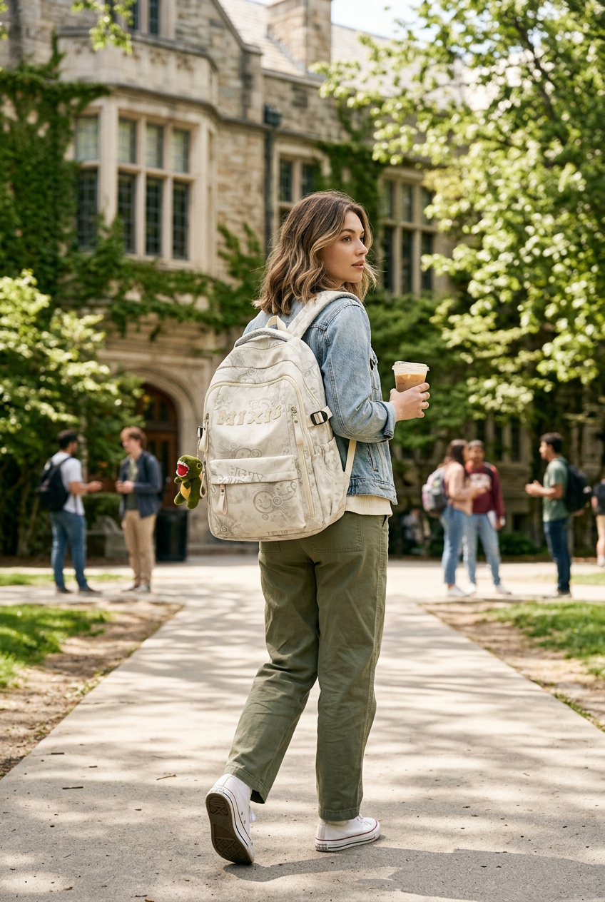Urbana | Graphic Print School Backpack with Padded Straps | Unisex Daypack for Commuting