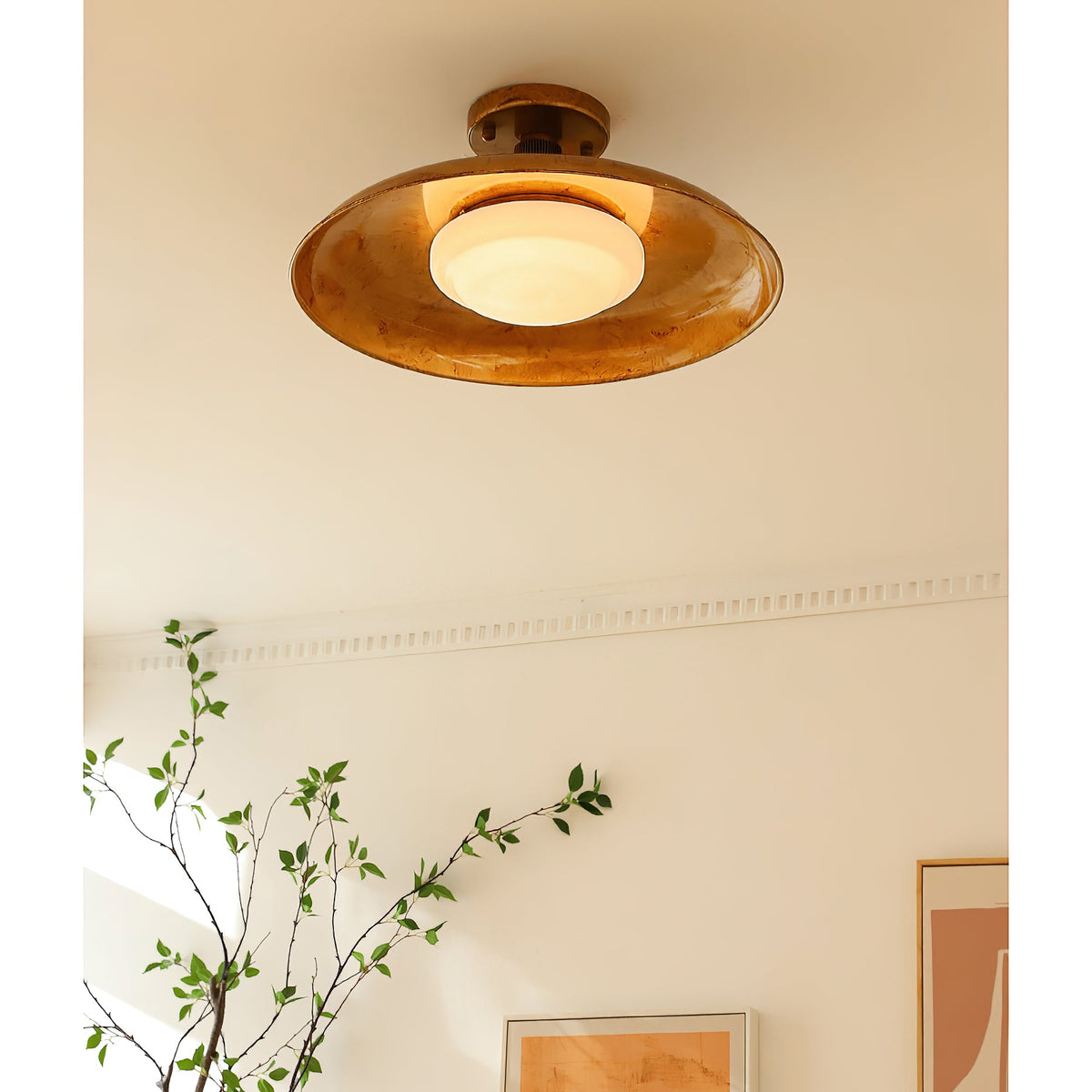 Flat-Panel Iron Ceiling Light with Warm Dimming | Flush Mount for Low Ceilings