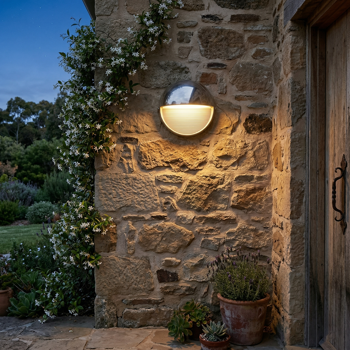 Aluminum Outdoor Bulkhead Wall Sconce with Sealed Glass | Weather-Resistant Light