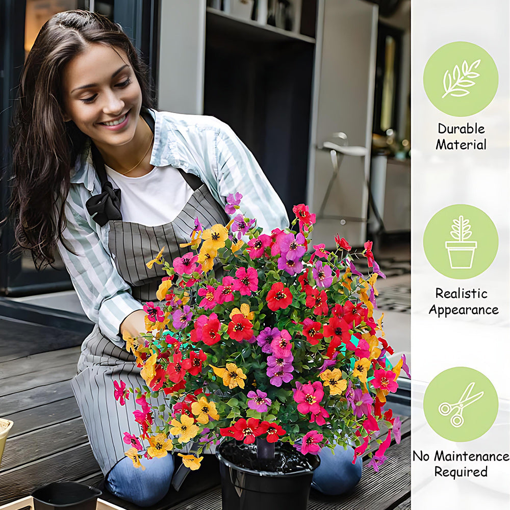 Outdoor Artificial Flowers with UV-Resistant Petals | Ground Stake Garden Decor