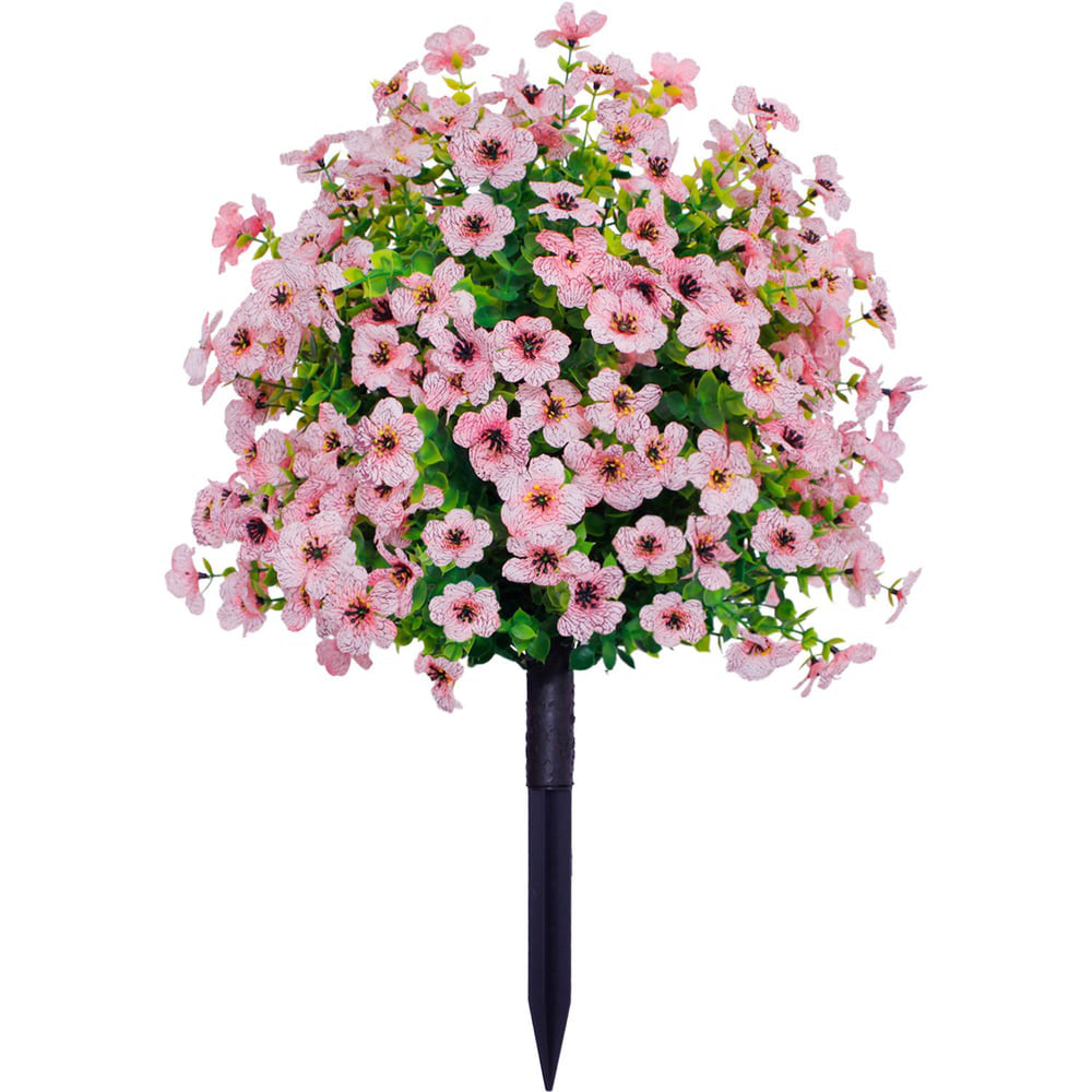 Outdoor Artificial Flowers with UV-Resistant Petals | Ground Stake Garden Decor
