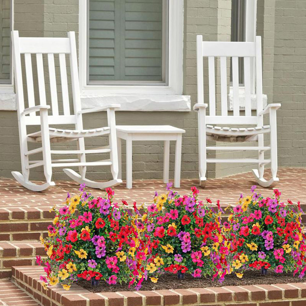 Outdoor Artificial Flowers with UV-Resistant Petals | Ground Stake Garden Decor