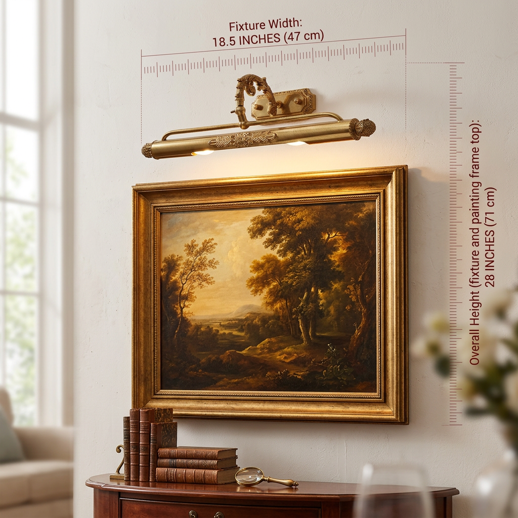 Antique Brass Picture Frame Wall Lamp with Integrated Light | Gallery Wall Art