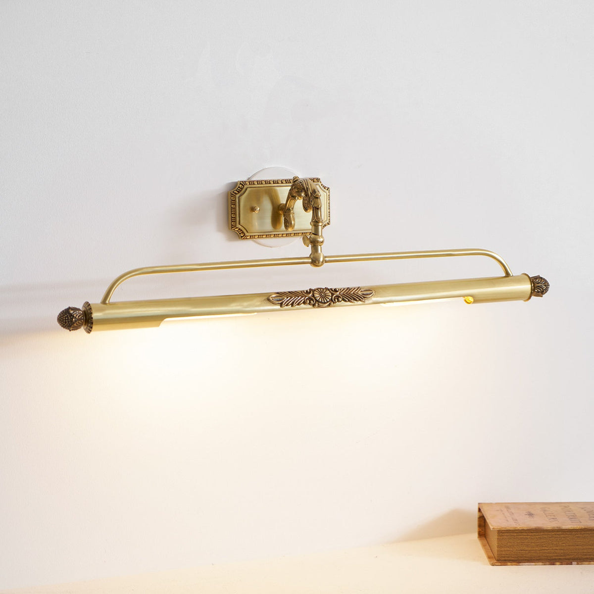 Antique Brass Picture Frame Wall Lamp with Integrated Light | Gallery Wall Art