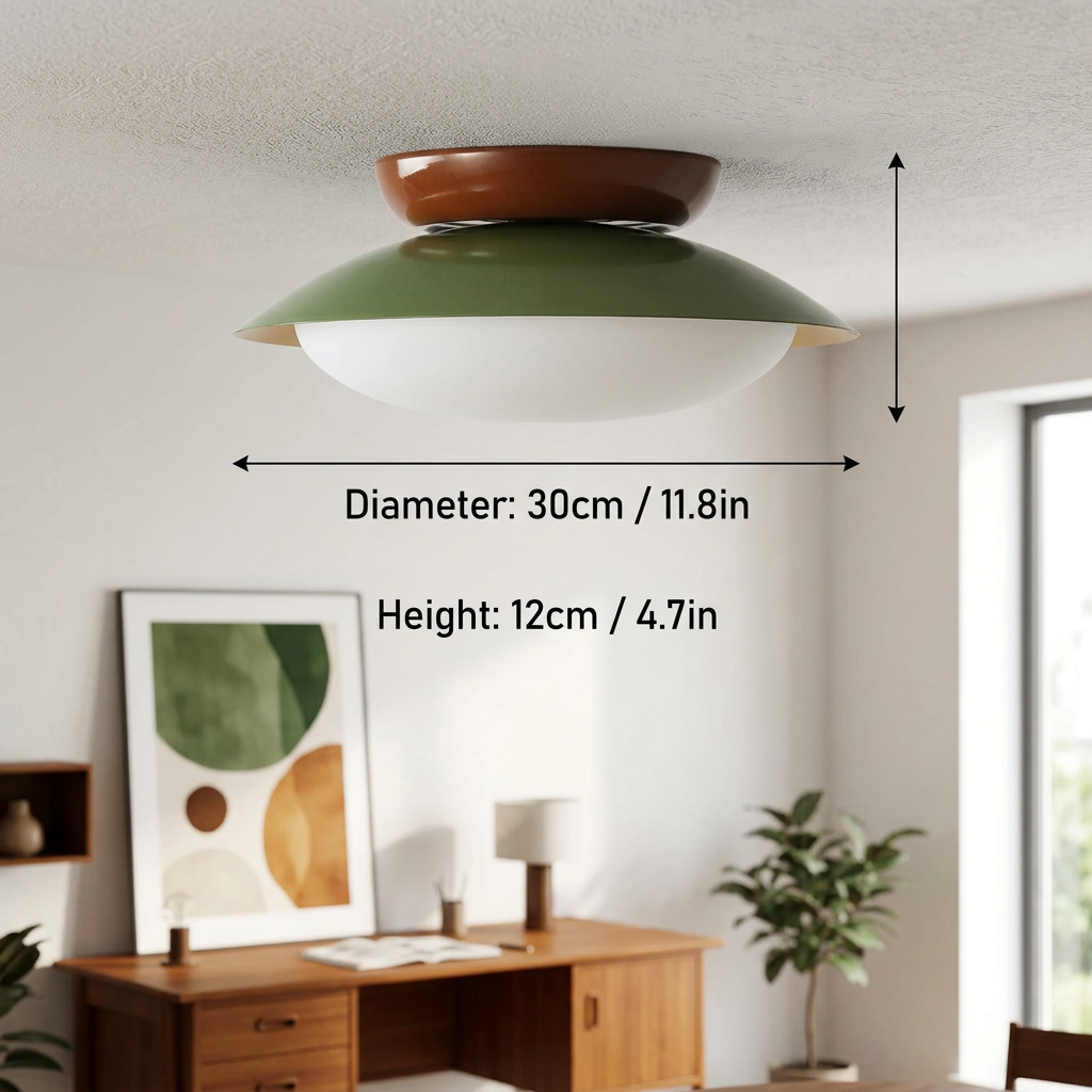 Olivea | Flush Mount LED Ceiling Light with Dome Shade, Dimmable Option for Small Spaces