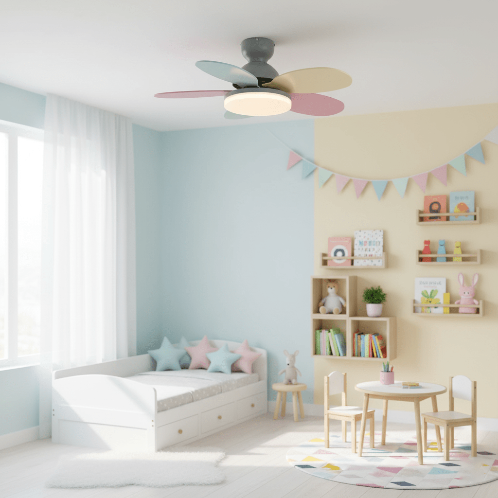 Petalux | Modern Ceiling Fan with LED Light and Remote | Quiet DC Motor for Living Rooms