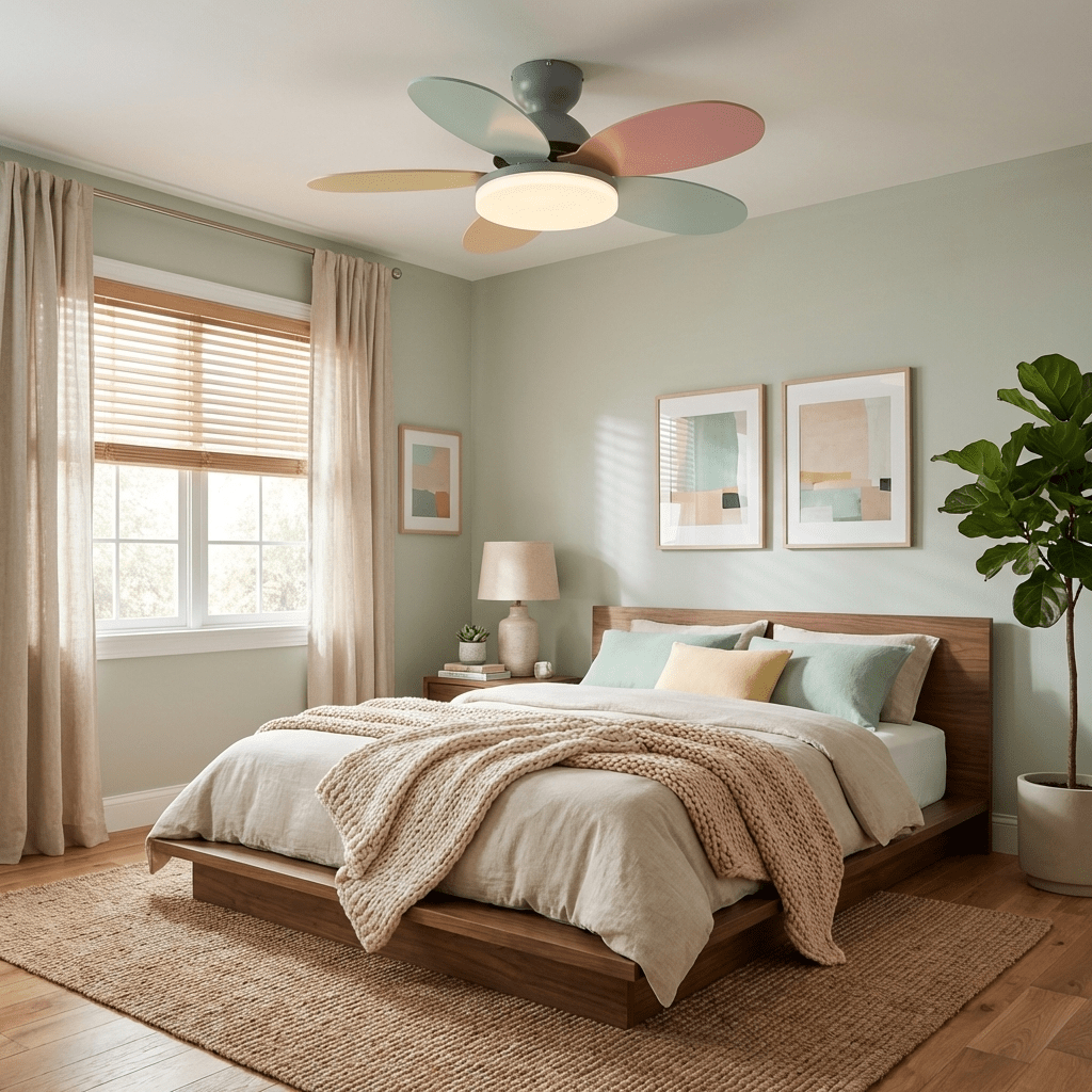 Petalux | Modern Ceiling Fan with LED Light and Remote | Quiet DC Motor for Living Rooms