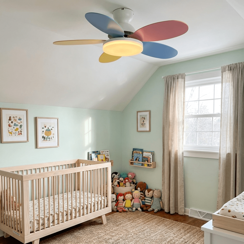 Petalux | Modern Ceiling Fan with LED Light and Remote | Quiet DC Motor for Living Rooms