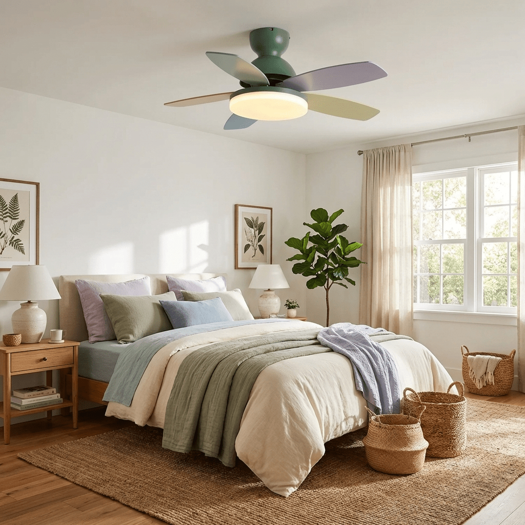 Petalux | Modern Ceiling Fan with LED Light and Remote | Quiet DC Motor for Living Rooms