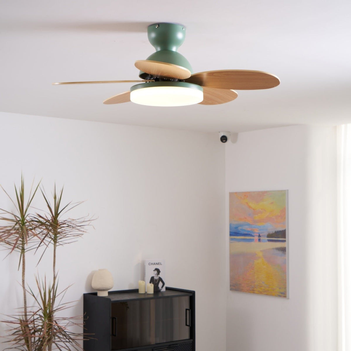 Petalux | Modern Ceiling Fan with LED Light and Remote | Quiet DC Motor for Living Rooms