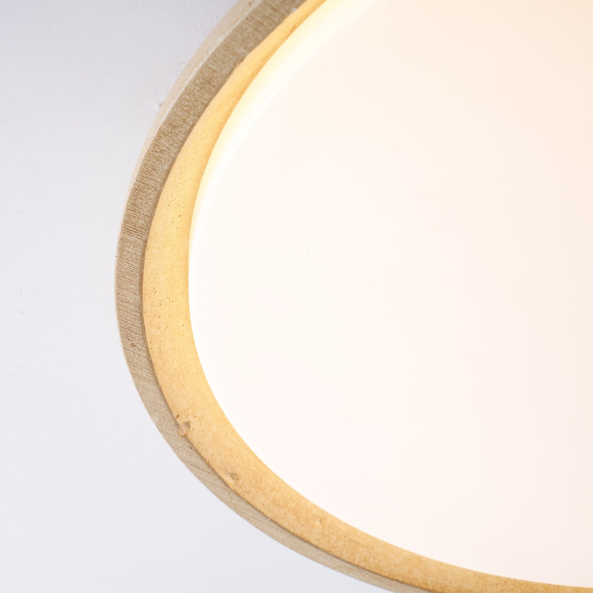 Natural Travertine Stone Ceiling Light with Warm Diffused Glow | Flush Mount