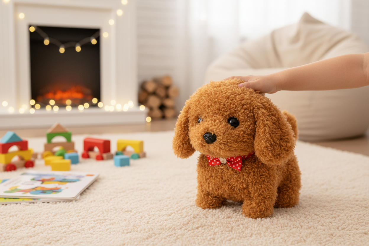 Interactive Plush Puppy Toy Walking Barking Electronic Dog for Kids
